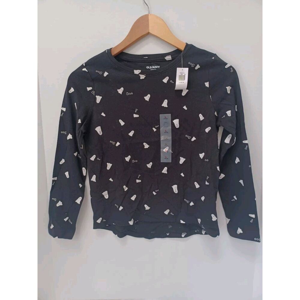 NWT Softest Tee Boo Ghosts Halloween T-Shirt Long‎ Sleeve Tee Girls L 10-12